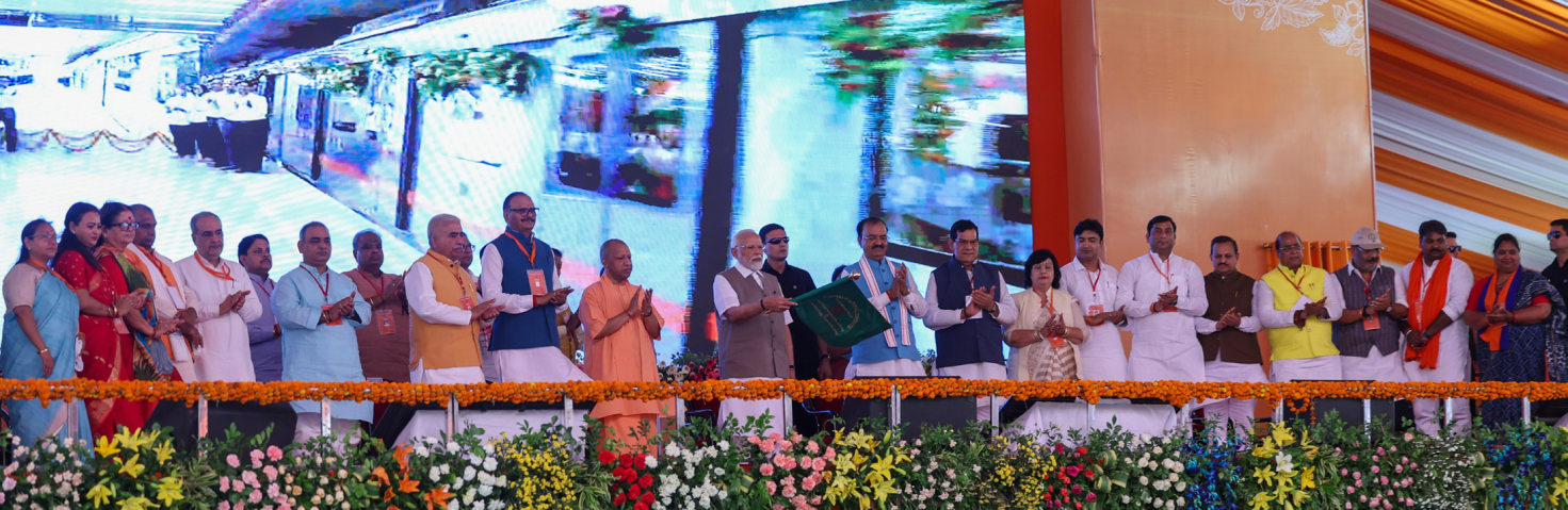 PM flags off the new underground Metro stretch connecting Chunni Ganj to Kanpur Central at Kanpur, in Uttar Pradesh