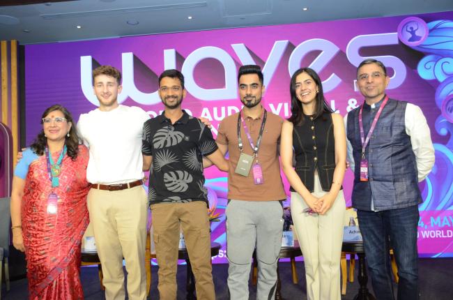 Braum Brandon Max, Unmesh Dinda, Raghav Anil Kumar and Achina Mayya at WAVES-2025, in Mumbai, Maharashtra on May 02, 2025.