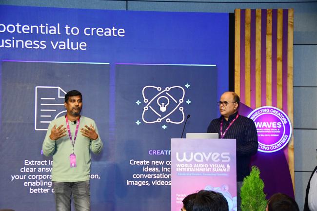 Masterclass of WAVES 2025 - How Cloud technology can help in scaling the business of startup in M&E domain in Mumbai, Maharashtra on May 04, 2025.