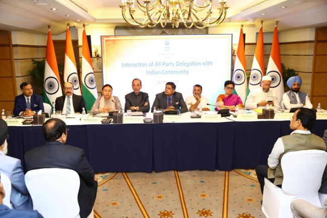 All-party delegation led by Shri Baijayant Jay Panda interacted with Indian community in Kuwait. They emphasized India’s ‘New Normal’ against cross-border terrorism, success of ‘Operation Sindoor’