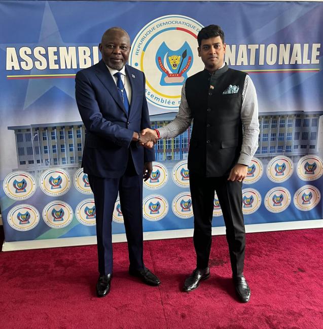 All-party Indian Parliamentary delegation led by Dr. Shrikant Eknath Shinde met HE Mr. Jean-Michel Sama Lukonde Kyenge, President of the Senate of DR Congo.