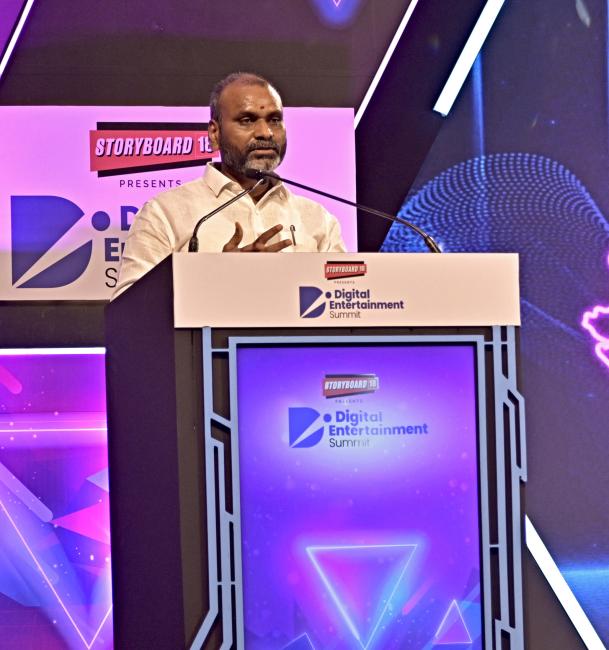The Minister of State for Information and Broadcasting and Parliamentary Affairs, Dr. L. Murugan addressing at the Digital Entertainment Summit at the Leela Palace, in New Delhi on June 27, 2025.