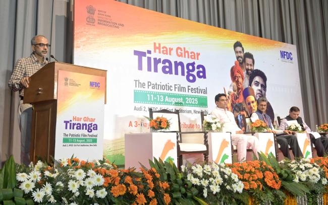 11 अगस्त, 2025 को प्रधान महानिदेशक भूपेंद्र कैंथोला ने सूचना एवं प्रसारण मंत्रालय और एनएफडीसी, सिरी फोर्ट द्वारा आयोजित ‘हर घर तिरंगा’ देशभक्ति फिल्म महोत्सव में दीप प्रज्ज्वलित किया।