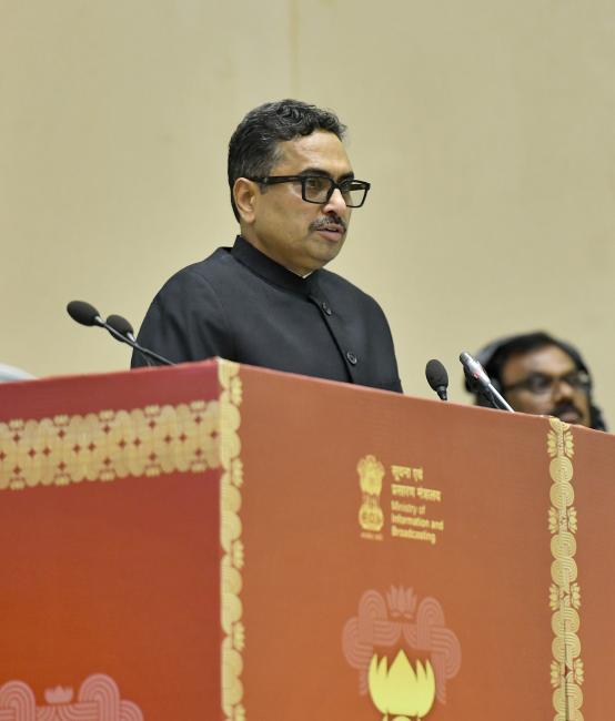 Union Minister Shri Ashwini Vaishnaw addressed the 71st National Film Awards at Vigyan Bhavan, New Delhi on September 23, 2025, with Secretary Shri Sanjay Jaju also addressed the ceremony.