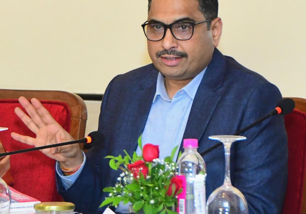 Shri Sanjay Jaju interacting the media during a press conference organized on the 18th edition of Mumbai International Film Festival (MIFF - 2024) 