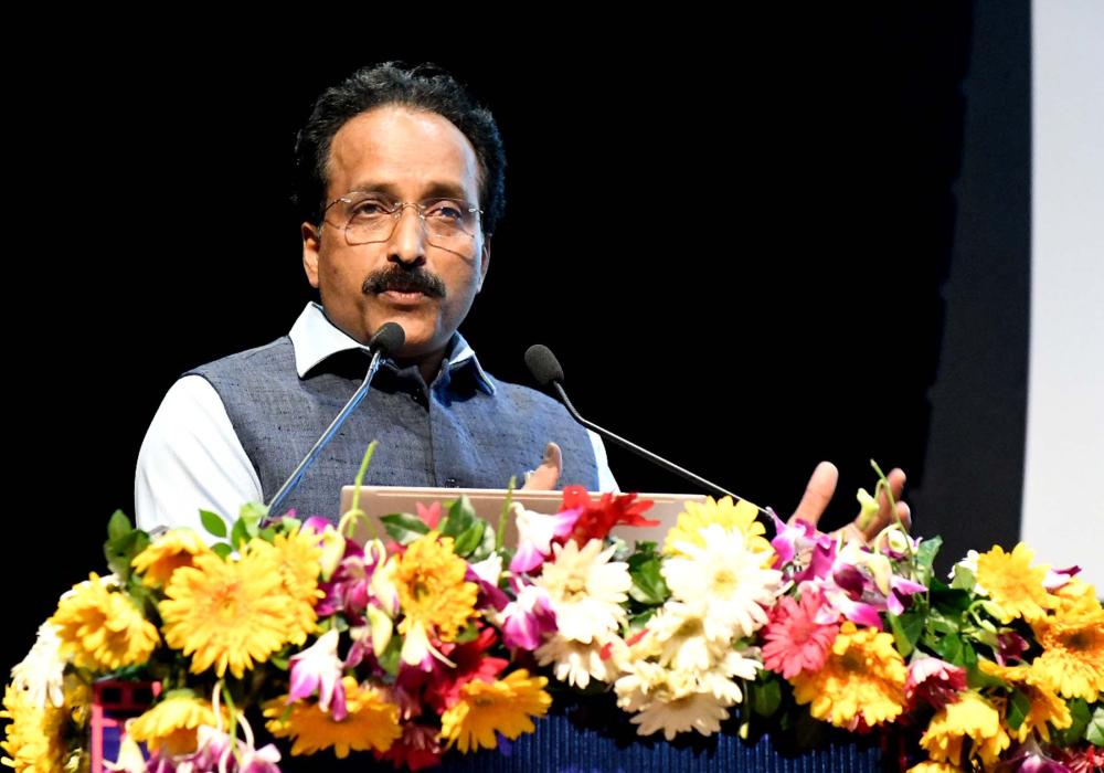 The Chairman of ISRO & Space Commission and Secretary, Department of Space (DoS), Dr. S. Somanath addressing the Sardar Patel Memorial Lecture 2024 at Akashvani Rang Bhavan, in New Delhi on October 26, 2024.