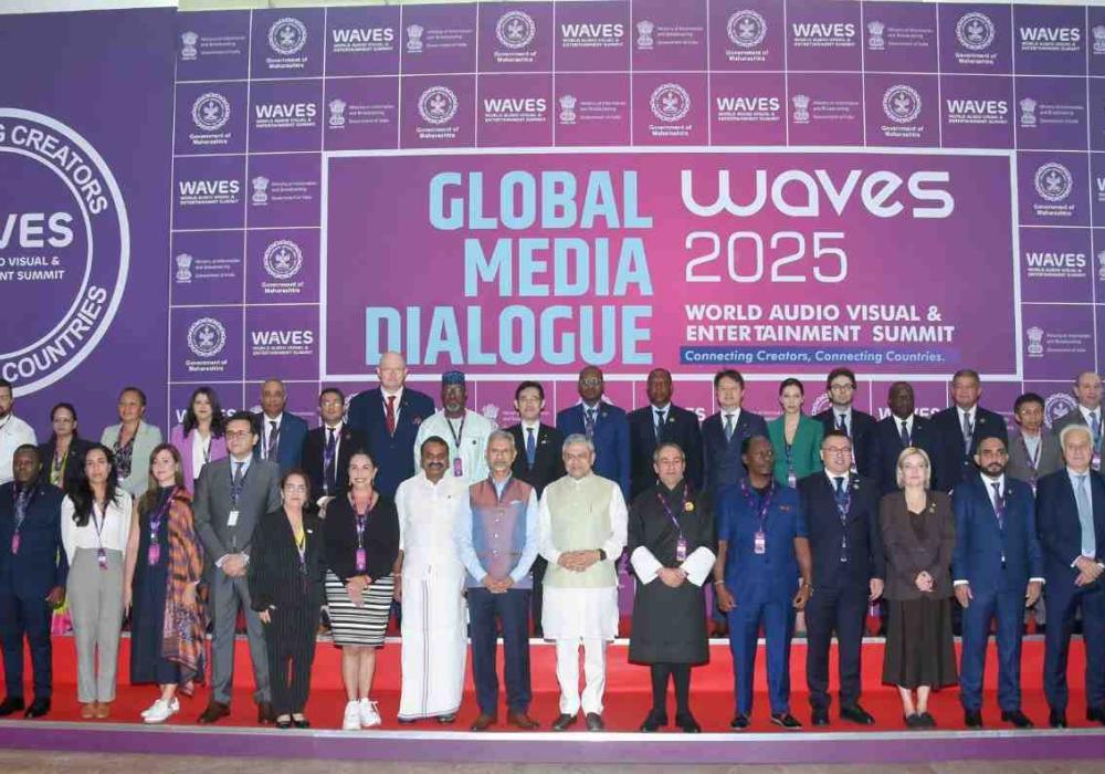 Dr. S. Jaishankar & Mr. Ashwini Vaishnaw at WAVES, in Mumbai, Maharashtra on May 02, 2025.
