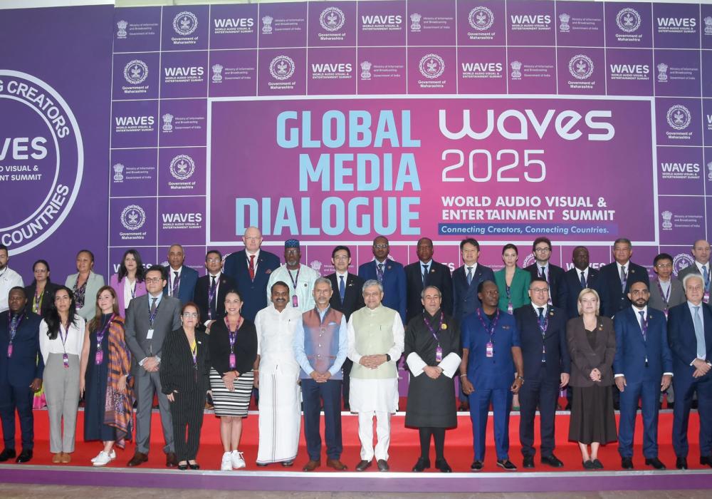 Dr. S. Jaishankar & Mr. Ashwini Vaishnaw at WAVES, in Mumbai, Maharashtra on May 02, 2025.