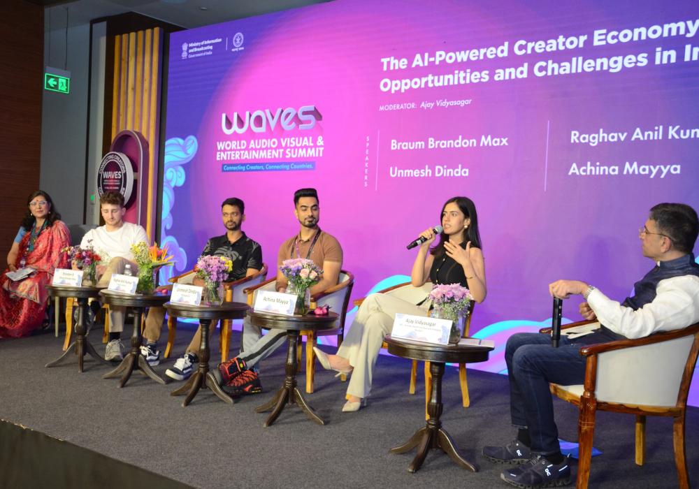 Braum Brandon Max, Unmesh Dinda, Raghav Anil Kumar and Achina Mayya at WAVES-2025, in Mumbai, Maharashtra on May 02, 2025.