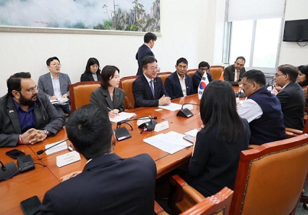 The All-Party Parliamentary Delegation, led by MP Shri Sanjay Kumar Jha, met Mr. Yun Ho-jung, Chairperson of the Korea-India Parliamentary Friendship Group of the Korean National Assembly and briefed him on Operation Sindoor.