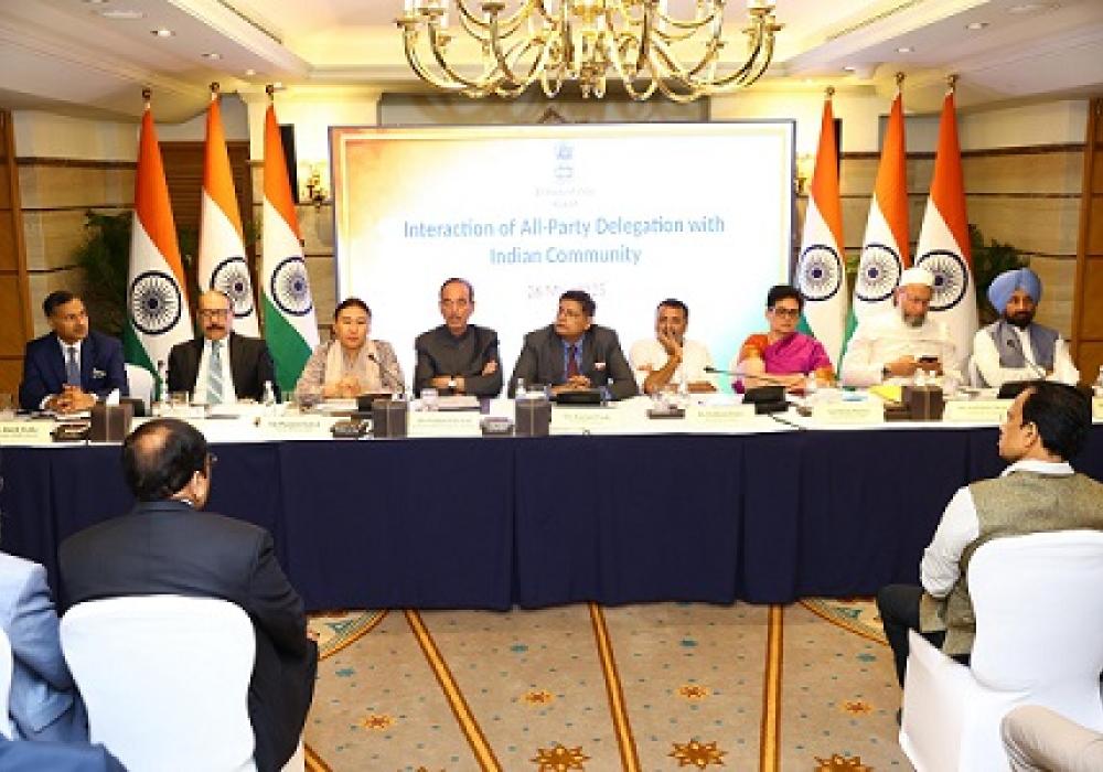 All-party delegation led by Shri Baijayant Jay Panda interacted with Indian community in Kuwait. They emphasized India’s ‘New Normal’ against cross-border terrorism, success of ‘Operation Sindoor’