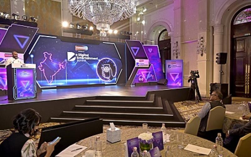 The Minister of State for Information and Broadcasting and Parliamentary Affairs, Dr. L. Murugan addressing at the Digital Entertainment Summit at the Leela Palace, in New Delhi on June 27, 2025.