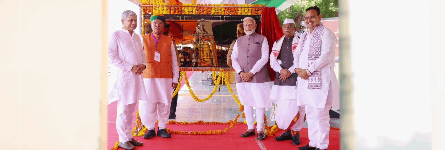 PM inaugurates the redeveloped Deshnoke Railway Station under the Amrit Bharat Station Scheme along with flags-off Bikaner-Mumbai Express Train at Bikaner, in Rajasthan