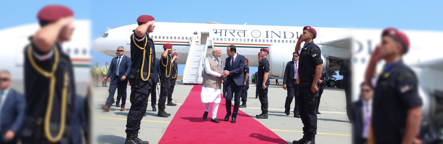 PM arrives at Larnaca International Airport, in Cyprus