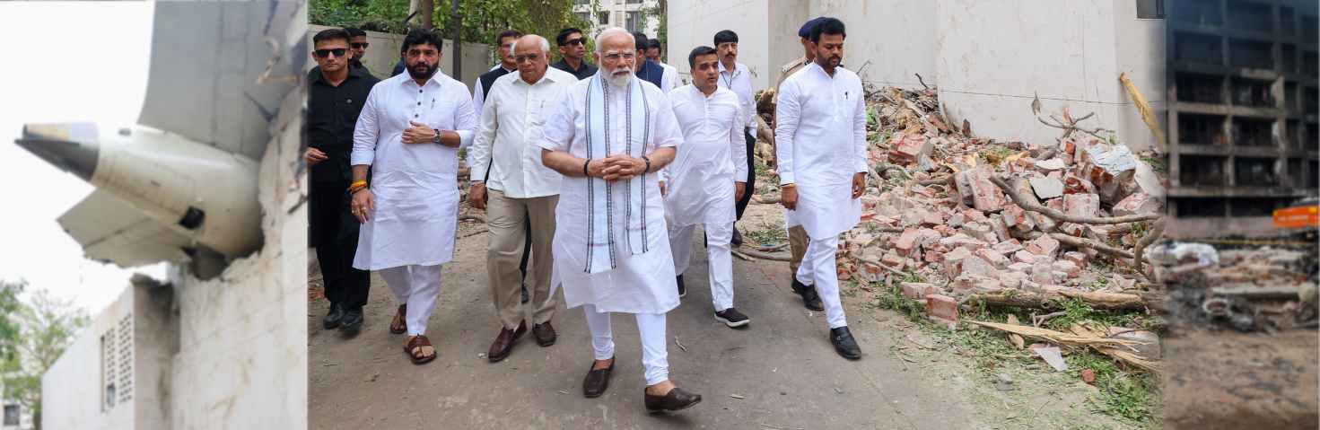 PM visits the crash site of the AI-171 flight at Ahmedabad, in Gujarat