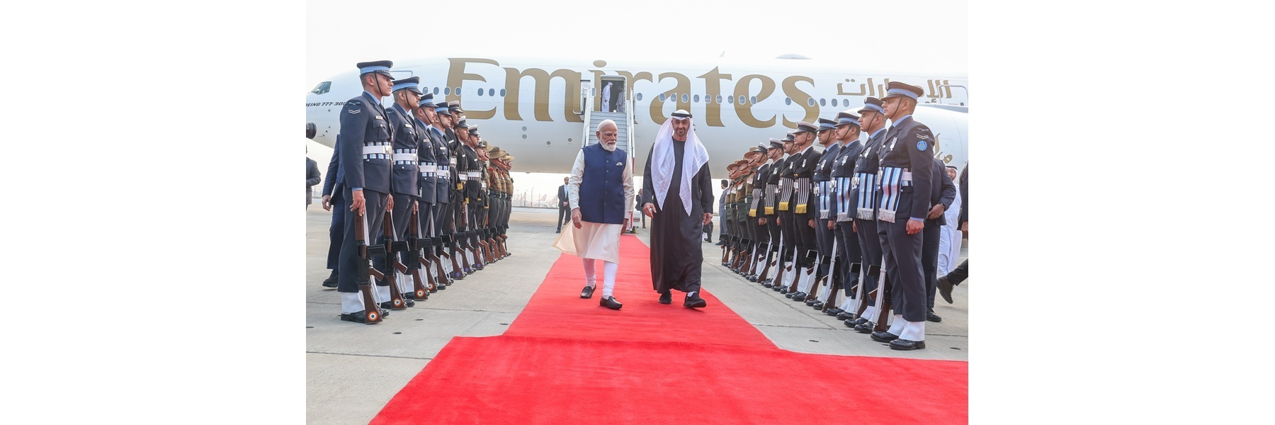 PM receives Sheikh Mohamed bin Zayed Al Nahyan, President of the United Arab Emirates at airport, in New Delhi