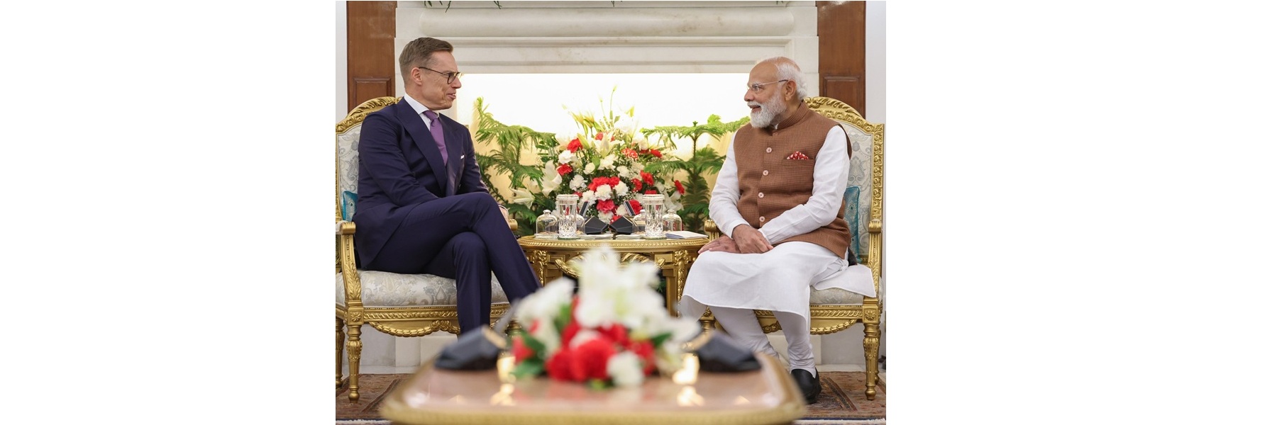 प्रधानमंत्री ने नई दिल्ली के हैदराबाद हाउस में फिनलैंड गणराज्य के राष्ट्रपति डॉ. अलेक्जेंडर स्टब से मुलाकात की।