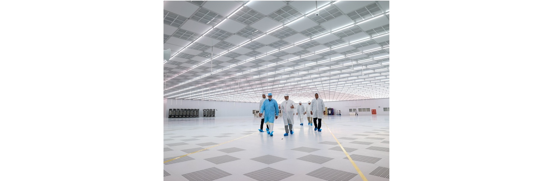 PM Visits to MICRON cleanroom at Sanand, in Gujarat