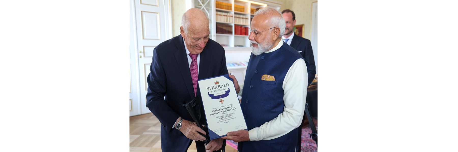 PM being conferred with the highest honour- Grand Cross of the Royal Norwegian Order of Merit, in Norway