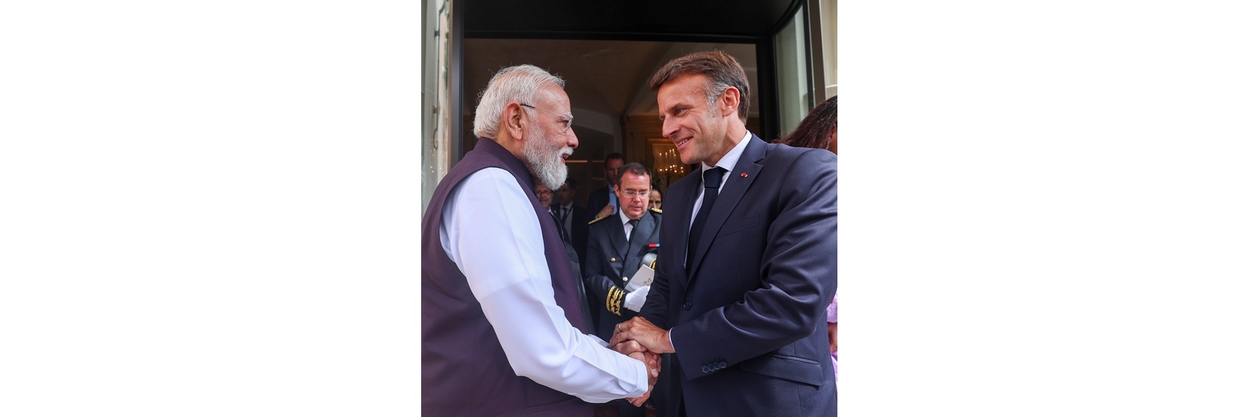 PM and the President of France, Mr. Emmanuel Macron visited the historic Villa Kérylos, in France
