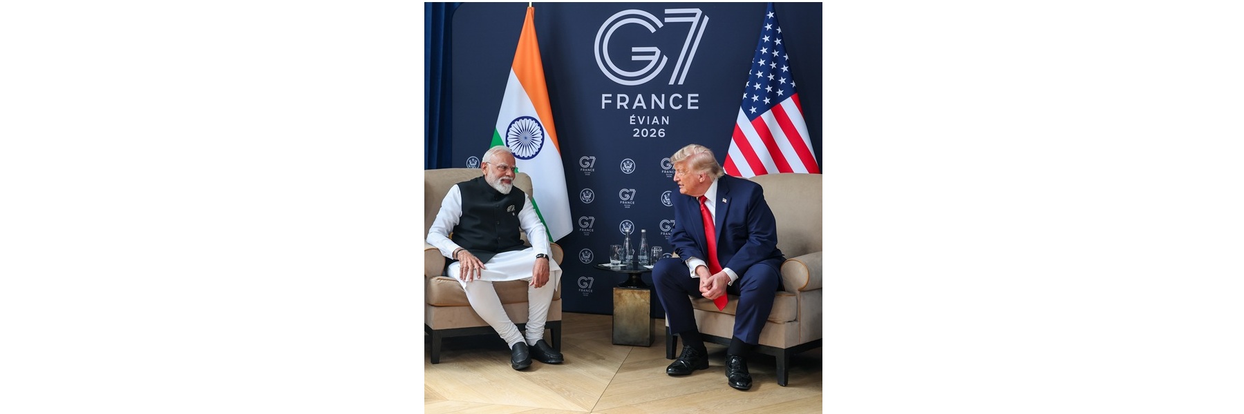 प्रधानमंत्री ने फ्रांस के एवियन में G7 शिखर सम्मेलन-2026 के दौरान अमेरिका के राष्ट्रपति श्री डोनाल्ड ट्रंप के साथ द्विपक्षीय बैठक की।