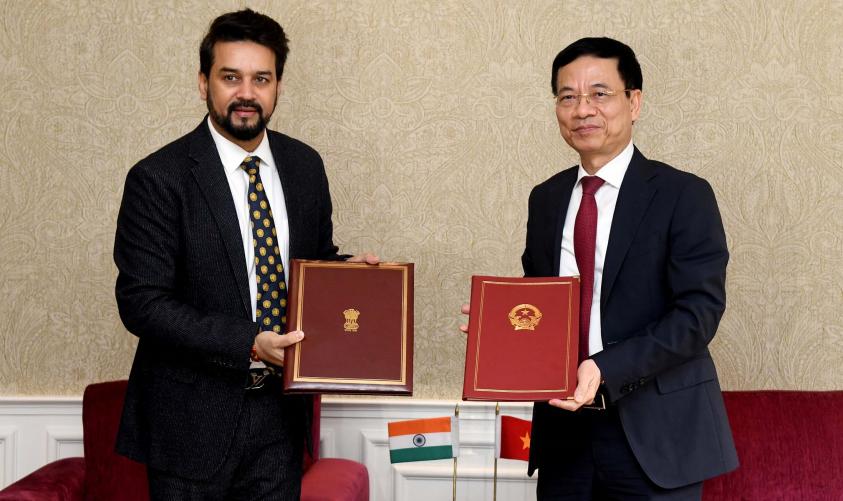 Union Minister of Information & Broadcasting Shri Anurag Thakur signs Letter of Intent with Mr. Nguyen Manh Hung, Minister of Information and Communication, Government of Vietnam on collaboration in the fields of digital media