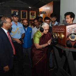 Hon’ble Governor of Goa visiting the pavillion ‘Mahatama on Celluloid’ organized by BOC(DAVP) & NFAI