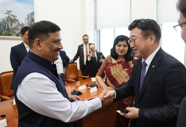 The All-Party Parliamentary Delegation, led by MP Shri Sanjay Kumar Jha, met Mr. Yun Ho-jung, Chairperson of the Korea-India Parliamentary Friendship Group of the Korean National Assembly and briefed him on Operation Sindoor.