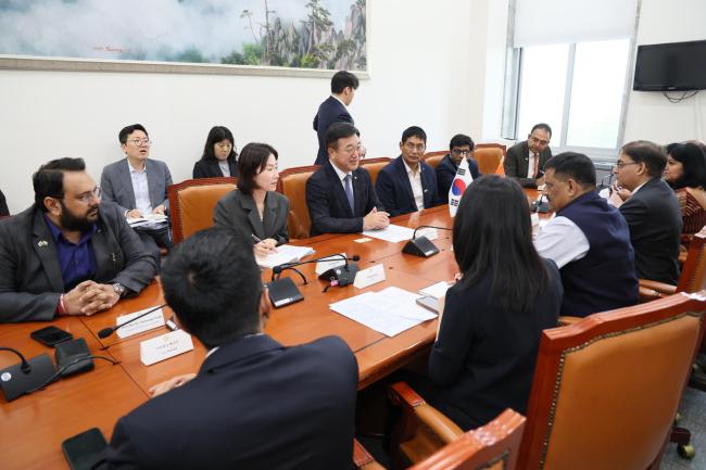 The All-Party Parliamentary Delegation, led by MP Shri Sanjay Kumar Jha, met Mr. Yun Ho-jung, Chairperson of the Korea-India Parliamentary Friendship Group of the Korean National Assembly and briefed him on Operation Sindoor.