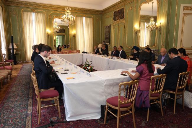 The All-Party Indian Parliamentary Delegation had an in-depth and interactive discussion with experts from various French think-tanks. The Think-tanks were briefed on India's strong and clear message against terrorism.