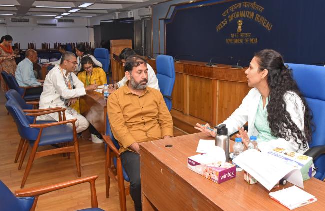 Glimpses of the Preventive Health Check-up and Consultation Camp integrative wellness camp Hosted by AYUSH PIB in Collaboration with AIIA and RML Hospital under ‘Swachhata hi seva campaign-2025’ to marking under the azadi ka amrit Mahotsav